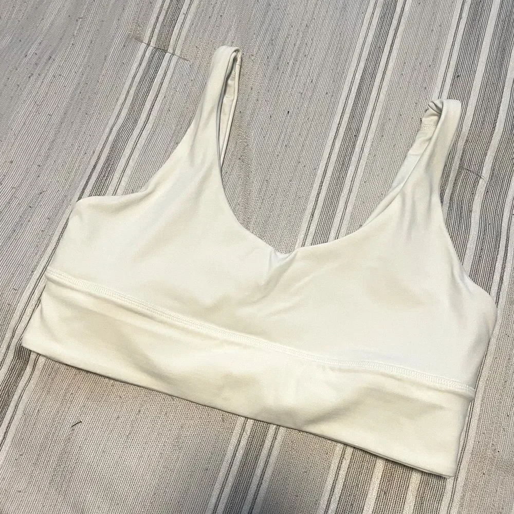 white lulu sports bra